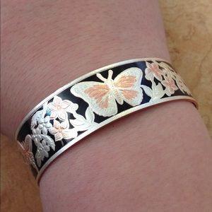 Handcrafted copper butterfly cuff bracelet